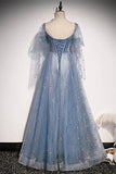 Blue A-line Tulle Fairy Dress with Short HZ0307