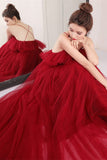 Beautiful A-line Red Long Party Dress with HZ0307