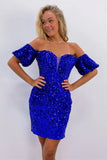 LTP1408,Off the shoulder sequin homecoming dresses bodycon cocktail HZ0307