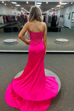 Beaded Hot Pink Corset Mermaid Long Formal HZ0307