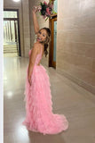 Straps Black Lace and Tulle Ruffles Party HZ0307